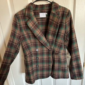Vici Collection brown and green plaid blazer - only worn once